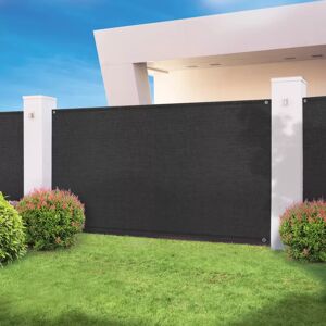 IDMarket Brise vue 1,5 m x 10m noir occultant 300 g m²