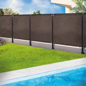 IDMarket Brise vue 1,5 m x 10m taupe occultant 220 g m²