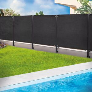 IDMarket Brise vue 1,5m x 10m noir occultant 220g m²