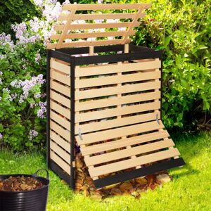 vounot Composteur de Jardin 300L Style Bois Grande Capacité Bac Composteur  pour Jardin Déchets Bac à Composte en Polypropylène Résistant aux Chocs et