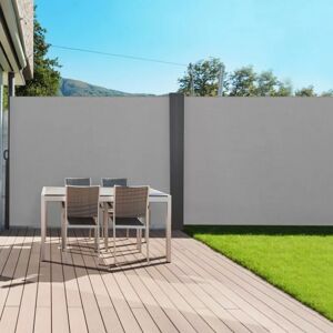 IDMarket Paravent rétractable double gris clair