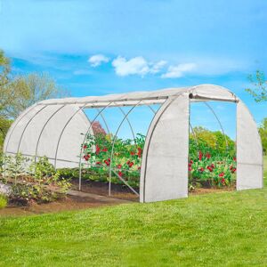 IDMarket Serre de jardin blanche 18 m² 3x6 m