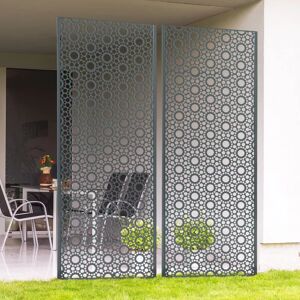 IDMarket Claustra extérieur métal gris motif rosace