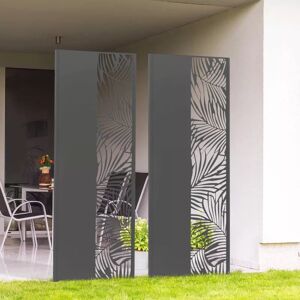 IDMarket Panneau décoratif extérieur gris ajouré sur le côté 150x50cm