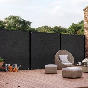 IDMarket Brise vue noir 1,8 m x 10 m occultant et résistant 400 g/m²