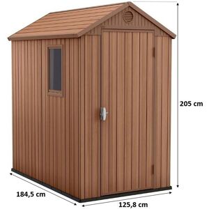 KETER DARWIN 4 x 6 Abri de jardin, 125,8 x 184,5 x 205 cm, marron 17209417