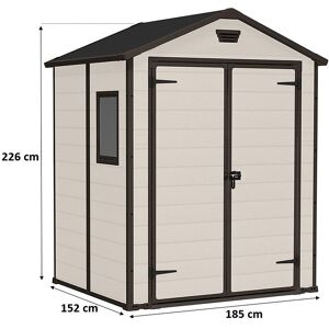 KETER MANOR 6 x 5 DD Abri de jardin, 185 x 152 x 226 cm, beige 17197128