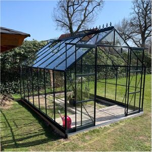 Green Protect Serre de jardin 12,84m² en aluminium anthracite et verre trempé 4mm - Green Protect