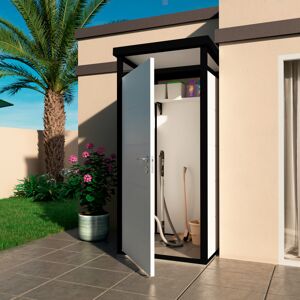 Abri de jardin modulaire isole 1x1m profils noirs - plancher inclus - Everbox