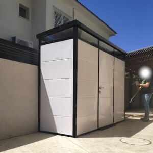Everbox Abri de jardin modulaire isolé 3x1m profils noirs - plancher inclus - Everbox