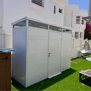Abri de jardin modulaire isole 3x1m blanc - plancher inclus - Everbox