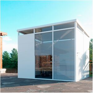 Abri de jardin modulaire isole 3x2m blanc - plancher inclus - Everbox