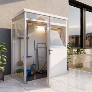 Abri de jardin modulaire isole 2x1m blanc - plancher inclus - Everbox