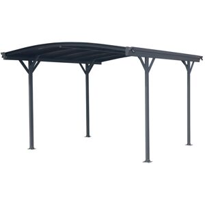 Carport en aluminium anthracite 3x3,63m et polycarbonate 6mm X-METAL