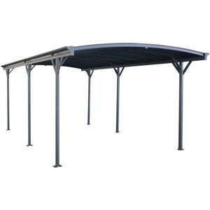 Carport en aluminium anthracite 3x6,47m et polycarbonate 6mm X-METAL