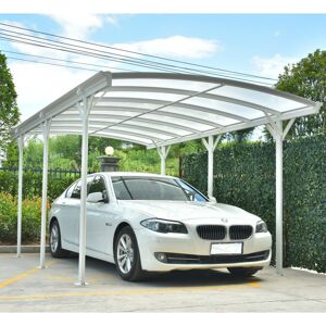 Carport en aluminium blanc 3x5,05m et polycarbonate 6mm X-METAL