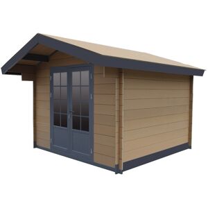 Woodlife Garden Abri de jardin en bois composite 28mm bois vieilli 14,44m² double porte alu et double vitrage - WoodLife Garden