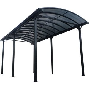 Carport camping car anthracite en aluminium 3,59x7,62m et polycarbonate 6mm X-METAL