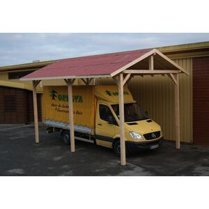 Habrita Carport Bois Contrecollé Double Pente 30° 3,5x6m Spécial Camping-Car - Publicité