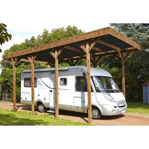 Forest-Style Carport Camping-Car Bois Traité Autoclave (802x404) - Publicité
