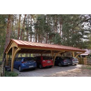 Jagram Carport 4 Voitures en Bois Traité Revelatio 4 - 69 m² - Publicité