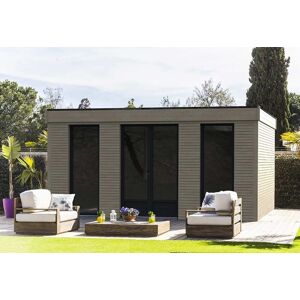 Décor et Jardin Chalet en bois habitable isolé 90 mm double vitrage toit plat 23,04 m² - Publicité