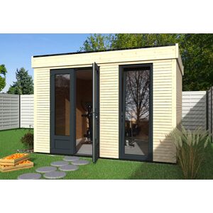 Décor et Jardin Chalet en bois habitable isolé 90 mm double vitrage toit plat 9 m² - Publicité