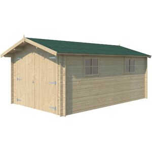 Garage en Bois d’Épicéa Double Porte 16 m²