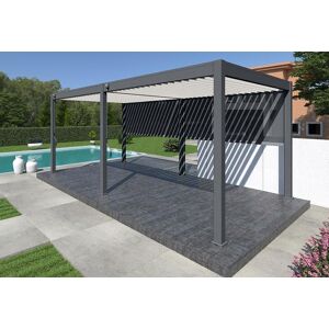 Pergola bioclimatique Ombréa aluminium 3 x 6 m autoportée + 2 stores 3 m - Publicité