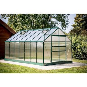 Habrita Serre de Jardin Polycarbonate 10,37m² avec Base + 4 Lucarnes - Publicité