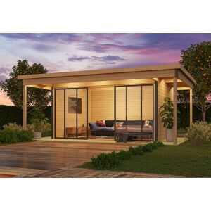 Lasita Studio de jardin en bois 23,2 m² ep. 44 mm – Doméo 4 V2 Plus + terrasse - Publicité