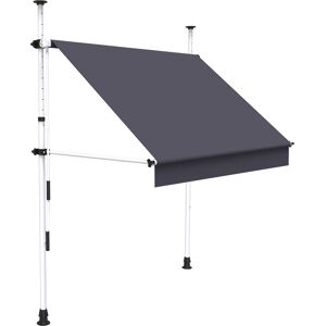 SUNNY INCH ® Store à projection autoportant sans perçage - 200 x 150 cm - Terrasse ou balcon - Gris anthracite