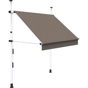 SUNNY INCH ® Store a projection autoportant sans percage - 250 x 150 cm - Terrasse ou balcon - Taupe