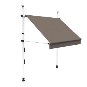 SUNNY INCH ® Store à projection autoportant sans perçage - 250 x 150 cm - Terrasse ou balcon - Taupe