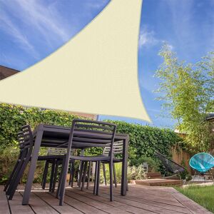 SUNNY INCH ® Voile d'ombrage triangulaire 280g/m² - 3 x 3 x 3 m - Haute densité résistante au vent - Tissu micro-aéré - Écru