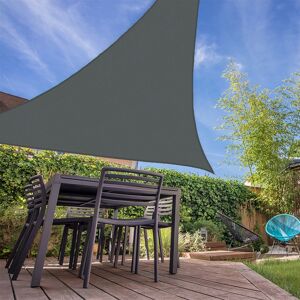 SUNNY INCH ® Voile d'ombrage triangulaire 280g/m² - 3 x 4 x 5 m - Haute densité résistante au vent - Tissu micro-aéré - Gris