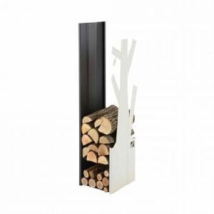 Viadurini Fire Design Support bois de chauffage de design d'intÃ©rieur en acier blanc et noir - Maestrale5
