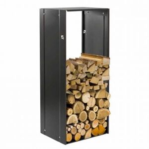 Viadurini Fire Design Support bois de chauffage rectangulaire pour l'intÃ©rieur en acier noir - Solano