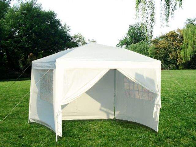 Bc-elec - 5300-0011 Tonnelle de jardin dépliable, Pavillon de Jardin, Chapiteau Blanc 3 X 3 M