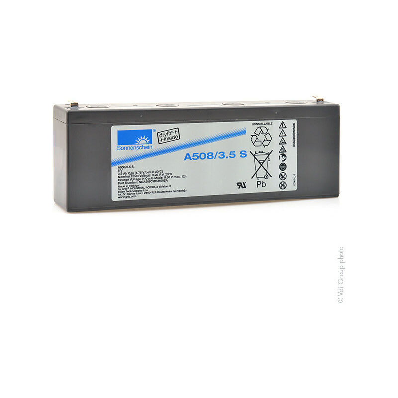 GNB SONNENSCHEIN A500 Batterie plomb etanche gel A508/3.5S 8V 3.5Ah F4.8 - Gnb Sonnenschein A500