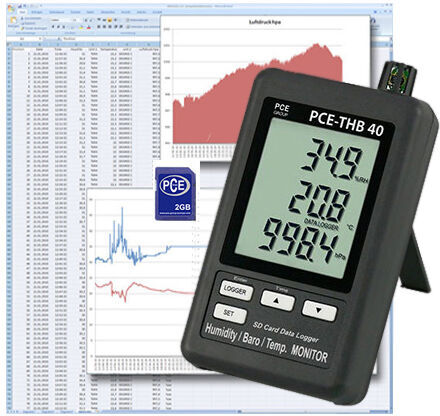 PCE INSTRUMENTS Thermo-Hygromètre + Baromètre PCE-THB 40 - Pce Instruments