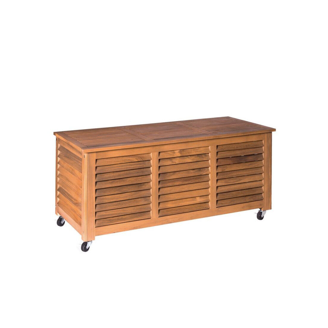 Tousmesmeubles Coffre d'extérieur en Bois d'acacia - OLUVELI - L 133 x l 58 x H 58