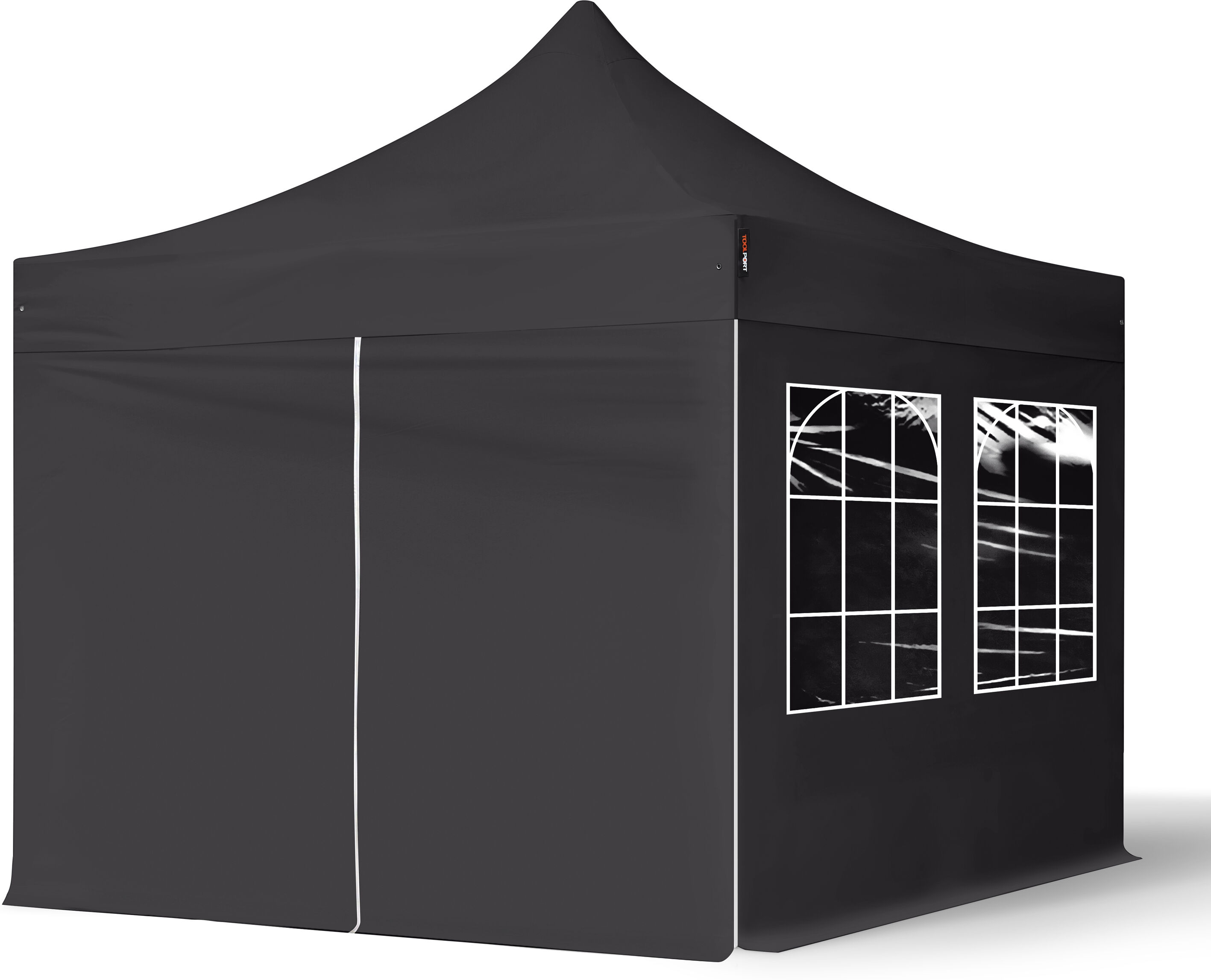 Intent24.fr Tente pliante 3x3m Polyester haute qualité 300 g/m² noir imperméable barnum pliant, tonnelle pliante