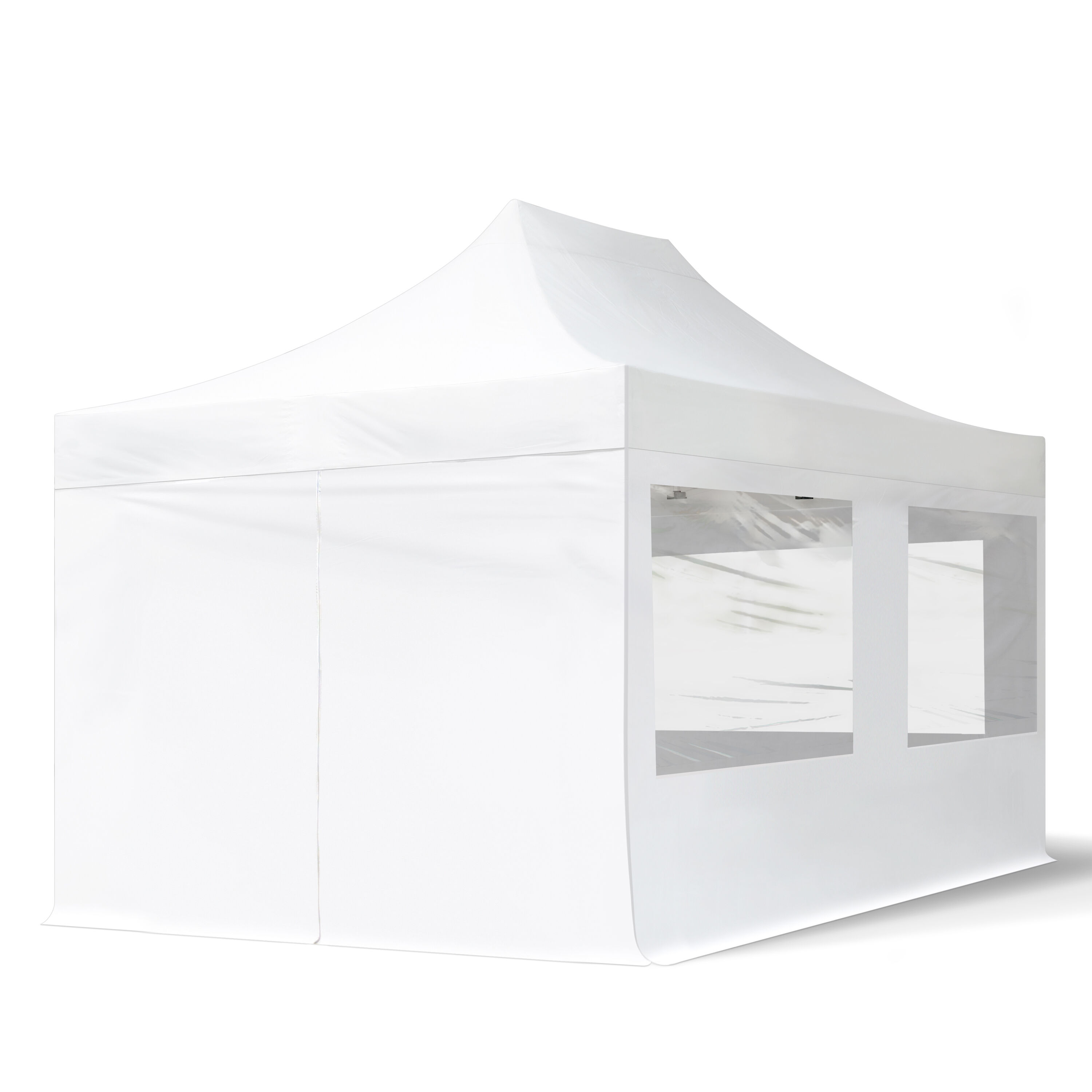 Intent24.fr Tente pliante 3x4,5m Polyester haute qualité 300 g/m² blanc imperméable barnum pliant, tonnelle pliante