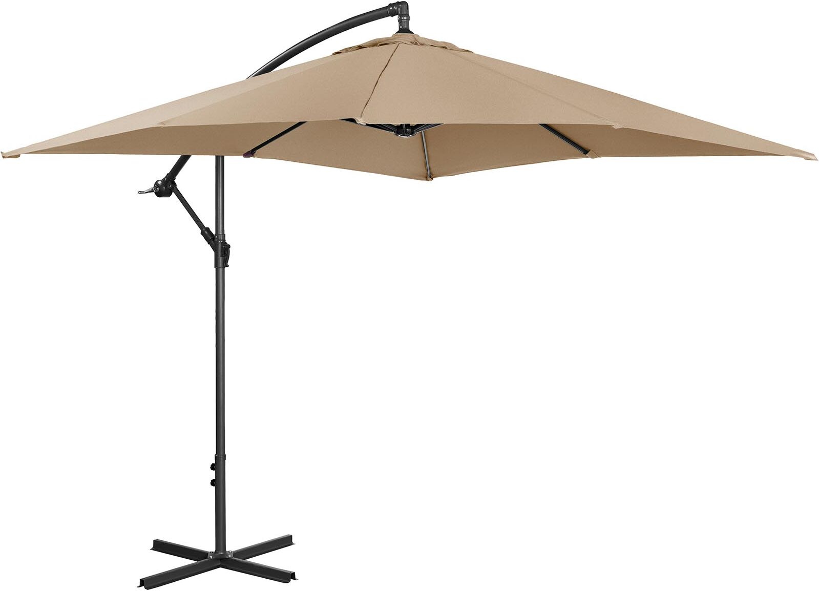 Uniprodo Hanging Parasol - taupe - square - 250 x 250 cm - tiltable