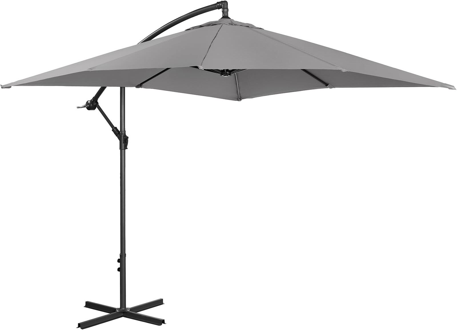 Uniprodo Hanging Parasol - dark grey - square - 250 x 250 cm - tiltable