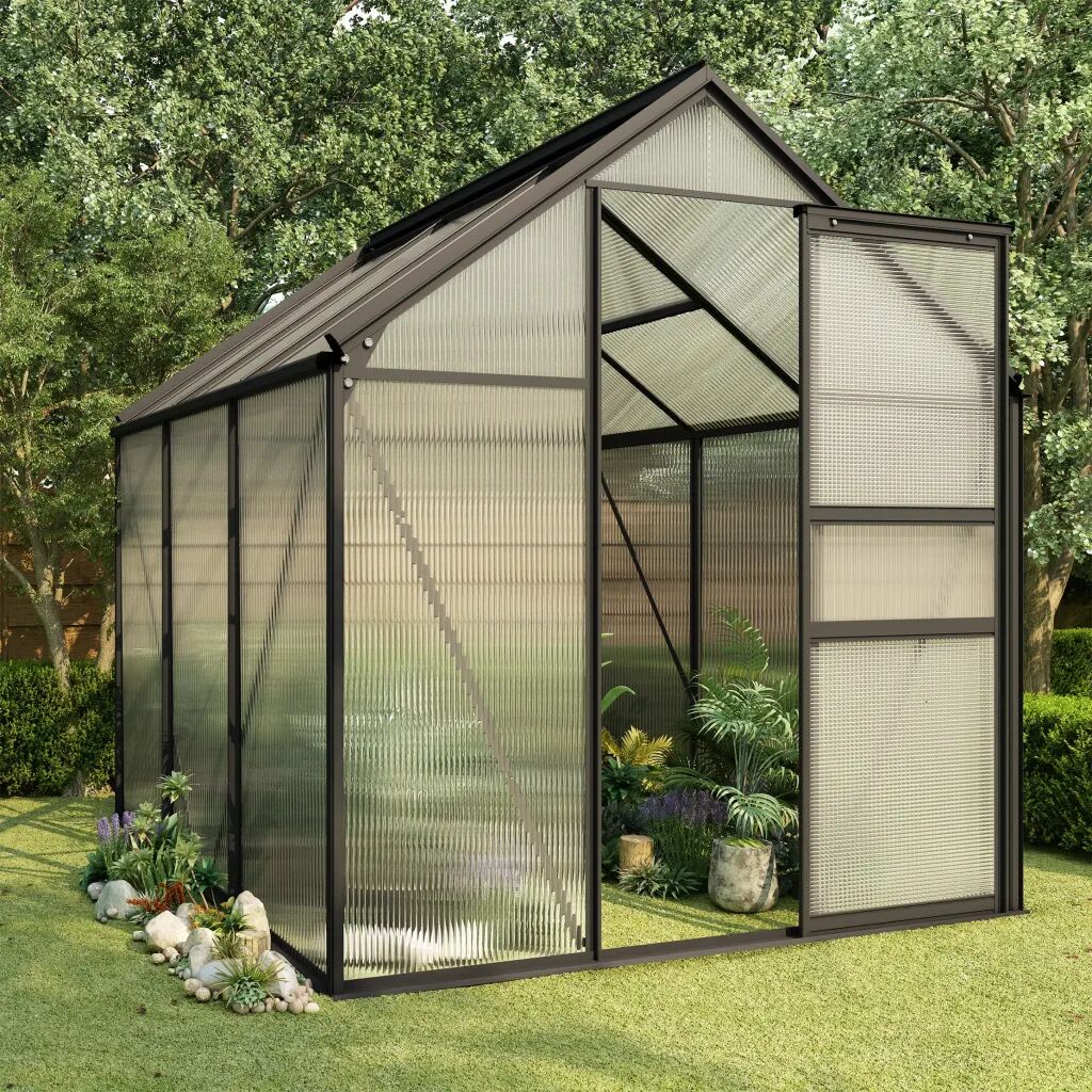 vidaXL Greenhouse Anthracite Aluminium 3.61 m²