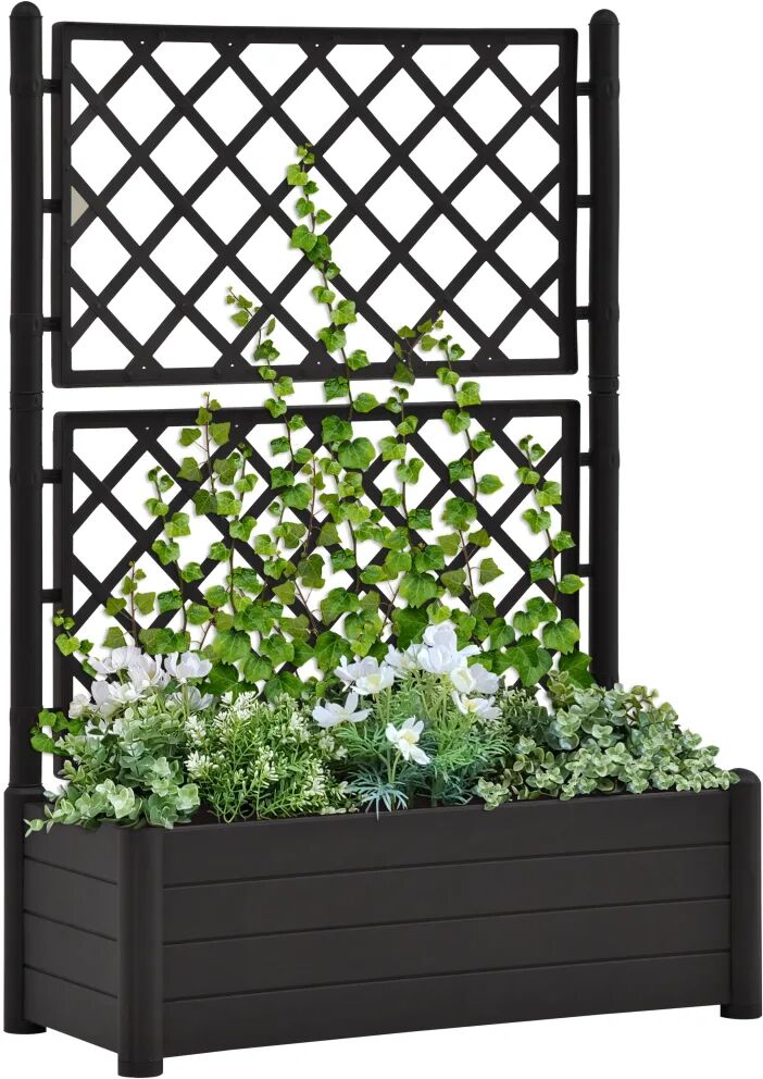 vidaXL Garden Planter with Trellis 100x43x142 cm PP Anthracite