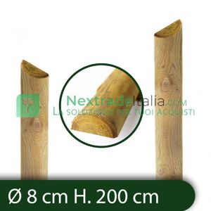 NextradeItalia 10pz Mezzi Pali Tondi In Cm 8 Lunghezza Cm 200 H Legno Trattati Impregnati Per Recinzione/staccionata/steccato Mezzo Palo Tondo