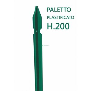 NextradeItalia 10pz Paletto A T Altezza 200 Cm Sezione Mm 30x30x3 Plastificato Palo Verde Da Giardino Recinzione In Ferro